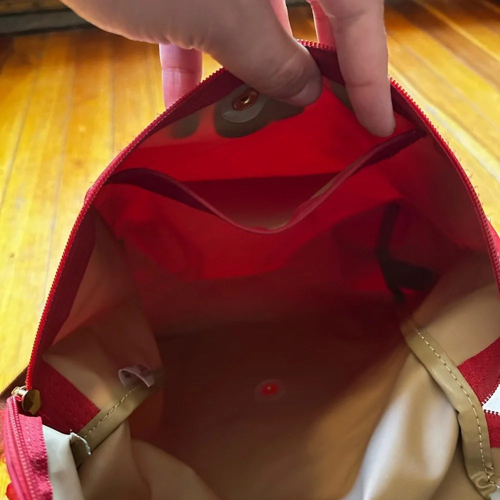 Longchamp Red and Brown Backpack